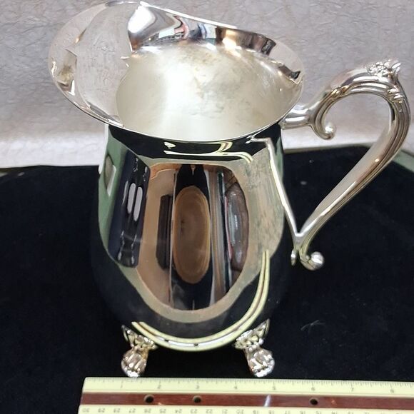 Vintage Leonard Silver Plated Water Pitcher Four-Toe Claw Footed with Ice Guard - Picture 6 of 6
